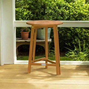 Mesa de bar Jardim em madeira de acácia Ø80cm, 110 cm altura dobrável Castanha