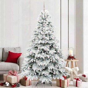 vidaXL Árvore de Natal Artificial com 300 LEDs Branco 210 cm PE e PVC