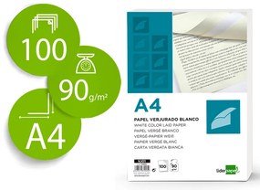 Papel Verge Din A4 90 gr Branco Pack de 100 Folhas