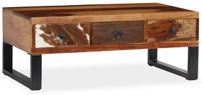 vidaXL Mesa de centro madeira de acácia maciça 90x50x35 cm