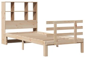 Cama com estante sem colchão 100x200 cm pinho maciço