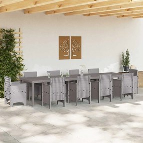 Mesa de Jardim Cinza-Claro 350x100x73 cm Poly Rattan