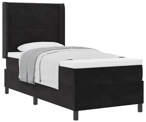 Cama Box com Colchão Preto 90x200 cm Veludo