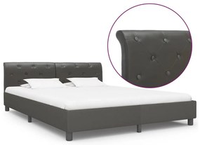 vidaXL Estrutura de cama 160x200 cm couro artificial cinzento