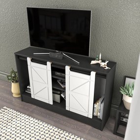 Móvel TV Ahris – Cinza e Branco – 140x35x85 cm