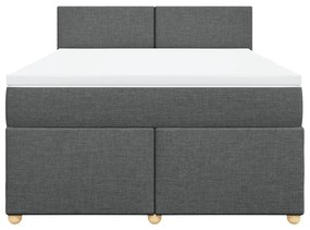 Cama com molas/colchão 140x190 cm tecido cinzento-escuro