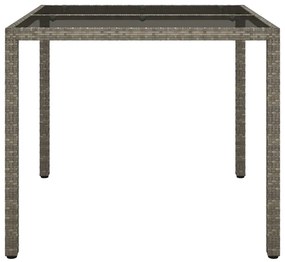 Mesa de Jantar Cinza 90x90x75 cm Vime Sintético