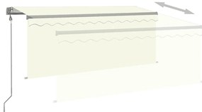 Toldo retrátil automático com estore 3,5x2,5 m cor creme