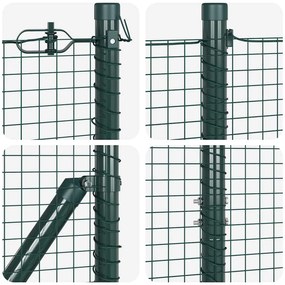 Cerca de Arame Soldado com 13 Posts de Espeto Verde 1.2x25 m Aço