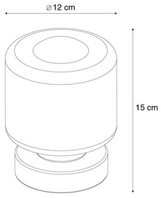 Candeeiro de mesa em latão com LED regulável em 3 níveis com toque - Mirko Moderno