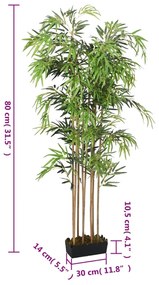 Árvore de bambu artificial 500 folhas 80 cm verde