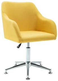 vidaXL Cadeira de escritório giratória tecido amarelo