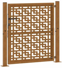Portão de jardim 105x105 cm design cruzado de aço resistente