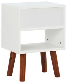 Mesa de cabeceira em madeira de acácia maciça 40x30x57 cm