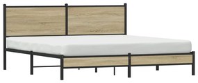 Estrutura de cama sem colchão 183x213cm metal carvalho sonoma