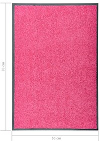 Tapete de porta lavável 60x90 cm rosa