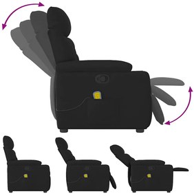 Poltrona de massagens reclinável tecido preto