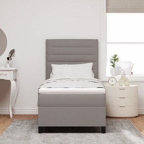 Cama Box Spring com Colchão Taupe 80x200 cm Tecido