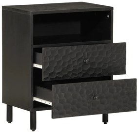 Mesa de cabeceira 50x33x60 cm madeira de mangueira maciça preto