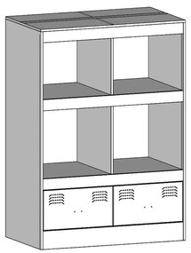 Aparador alto 67x39x95 cm aço rosa