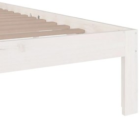 Estrutura de cama 120x200 cm madeira maciça branco