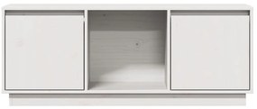 Móvel de TV 110,5x35x44 cm madeira de pinho maciça branco