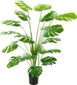 HOMCOM Planta artificial árvore artificial monstera deliciosa com vaso incluído altura 150 cm interior verde | Aosom Portugal