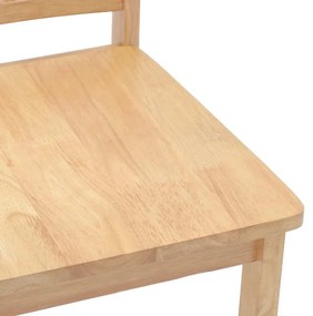 Cadeiras de jantar 2 pcs madeira seringueira maciça natural