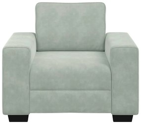Poltrona 60 cm veludo cinzento-claro