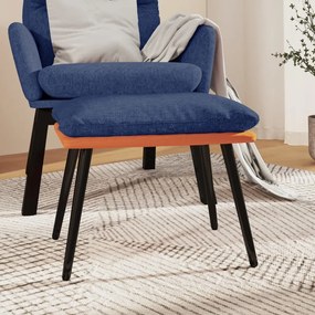 vidaXL Apoio de pés45x29,5x35cm tecido/couro artificial azul/laranja