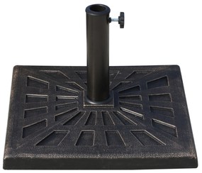 Outsunny Base para Chapéu de Sol de Resina para Mastros de Ø3,8 cm y Ø4,8 cm para Peso 15 kg 47x47x32 cm Preto e Bronze | Aosom Portugal