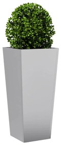 Vaso/floreira de jardim 2 pcs 35x35x75 cm aço galvanizado