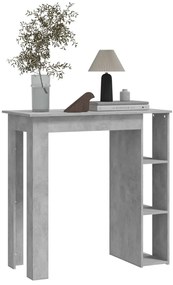 Mesa de bar c/ prateleiras derivados de madeira cinza cimento