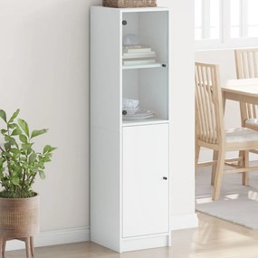 Aparador alto c/ porta de vidro 35x37x142 cm branco