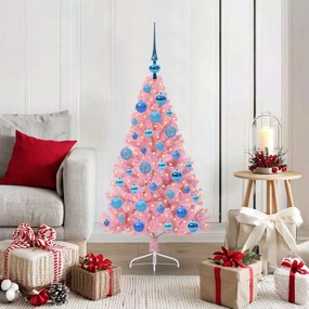 vidaXL Árvore de Natal Artificial Pré-iluminada Rosa 120 cm PVC