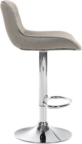 Banco de bar Vonore em tecido com estrutura cromada 85-106 x 49 x 51 cm Castanho acinzentado