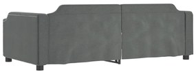 Sofá-cama c/ gavetão e gavetas 90x190 cm tecido cinzento-escuro