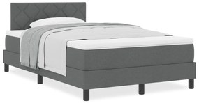 Cama Box Spring com Colchão Cinza Escuro 120x190 cm Tecido