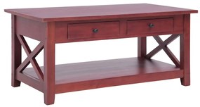 vidaXL Mesa de centro 100x55x46 cm madeira de mogno maciça castanho