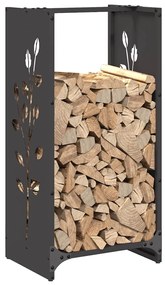 Suporte para lenha 40x30x80 cm aço laminado a frio preto