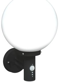 Luz de Parede Externa com Sensor Preta Aço Inoxidável IP44