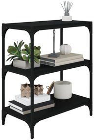 Estante de livros 60x33x70,5 cm derivados madeira e aço preto