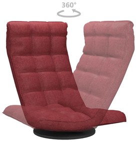 Cadeira de piso giratória tecido vermelho tinto