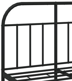 Estrutura de cama com cabeceira e pés 120x190 cm metal preto