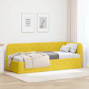 vidaXL Estrutura de Cama de Canto Amarelo 80 x 200 cm Veludo