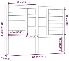 Cabeceira de cama 166x4x104 cm pinho maciço castanho mel