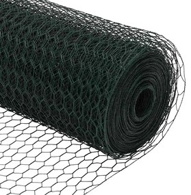 Cerca Hexagonal vidaXL Verde 0,6x100 m Aço