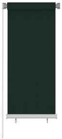 Estore de rolo para exterior 60x140 cm PEAD verde-escuro