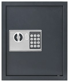 Cofre com Teclado Cinza Escuro Aço, Cromo Médio Fechaduras
