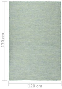 Tapete de tecido plano para exterior 120x170 cm turquesa